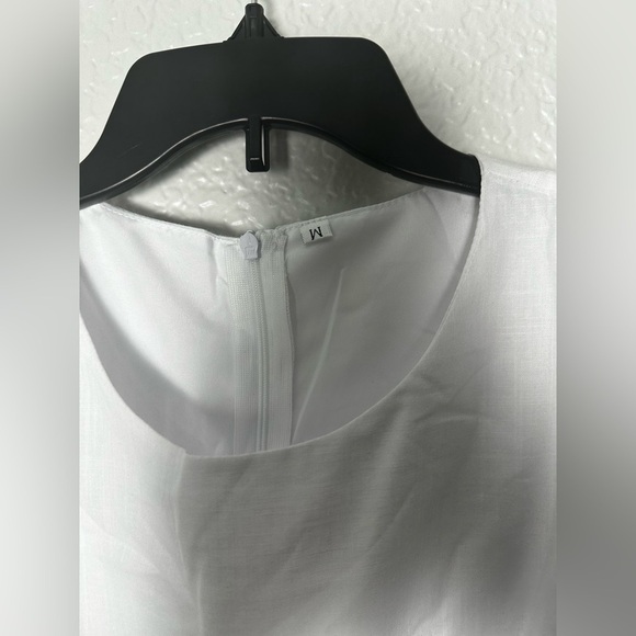 NWOT Amazon White Cutout Long Sleeve Tier Dress - Picture 4 of 4